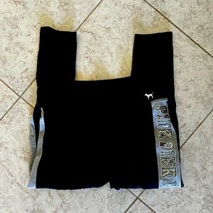 PINK - sequined capri leggings